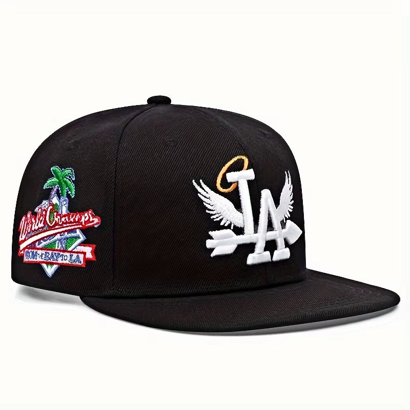 Fashion Unisex LA Embroidery Baseball Caps Los Angeles Snapback Hat Angel Wings Hip Hop Caps Outdoor Adjustable Casual Sun Hats